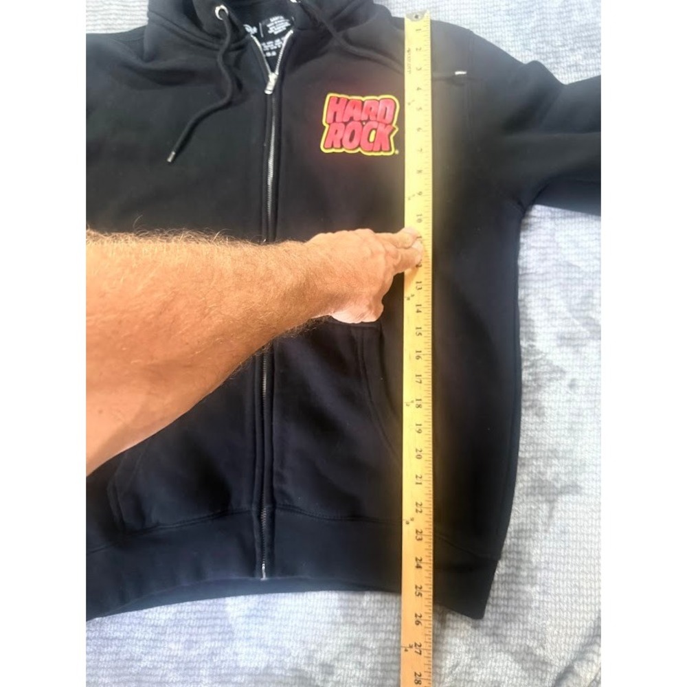 Hard Rock Cafe Mens Full Zip Hoodie Black Santa Christmas Sweatshirt L RN160173 - Picture 5 of 5